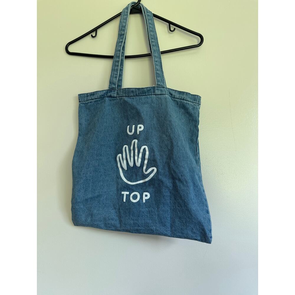 Madewell‎ Insider Light Wash Denim Tote Bag Up Top Hand Slap Bookbag Grocery Bag